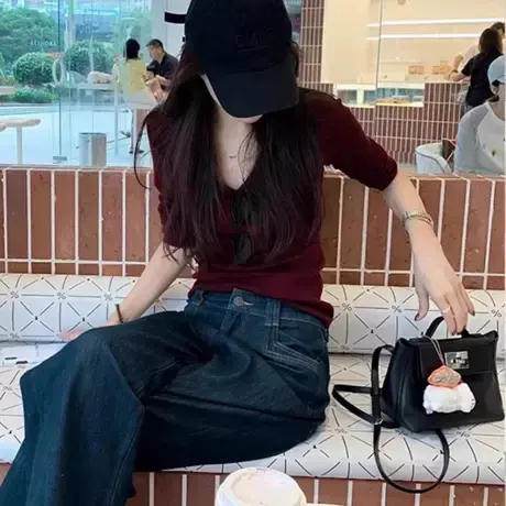 羊毛内搭针织打底衫毛衣女2025早秋季穿搭氛围感韩系修身长袖上衣商品大图
