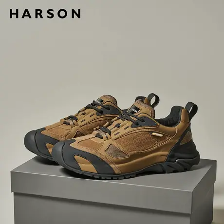 哈森秋季男鞋新款真皮运动皮鞋工装户外徒步鞋软底防滑男士休闲鞋商品大图