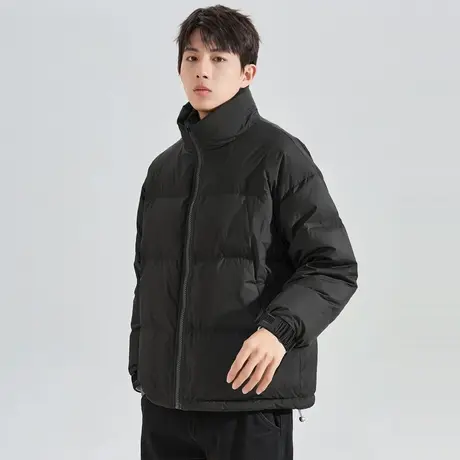 唐狮冬季新款男士羽绒服假两件设计拼接灯芯绒短款面包服潮流TD商品大图