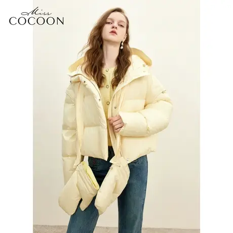 missCOCOON多巴胺冬日2023冬装新款女装附赠可脱卸手套短款羽绒服商品大图