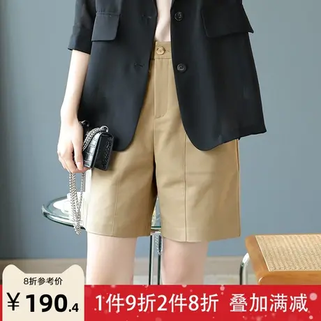 宝诗黎夏季新款宽松洋气短裤女宽松百搭直筒休闲裤2023气质裤子潮商品大图