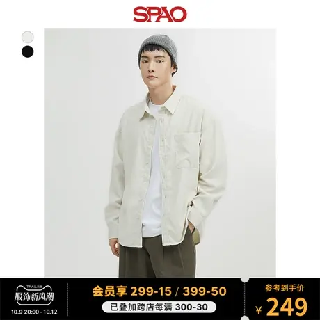 SPAO韩国同款2023年秋冬新款男士休闲长袖灯芯绒衬衫SPYWD4TC01商品大图