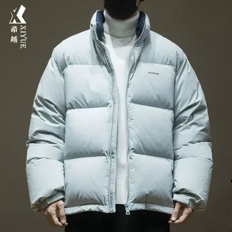 希越新国标加厚羽绒服男士冬季户外保暖鸭绒外套宽松大码立领棉服商品大图