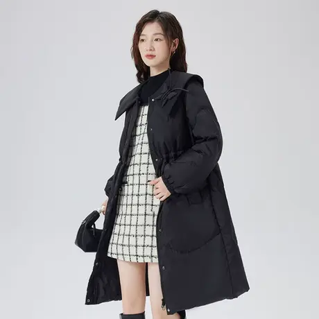 艾莱依羽绒服女冬季中长款大翻领新款加厚鸭绒小个子时尚气质外套图片