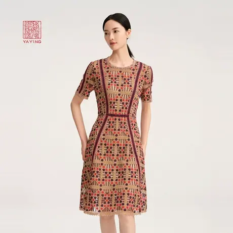 [重磅限量]EP雅莹高端系列 优雅水溶蕾丝礼服连衣裙商场同款4629A图片