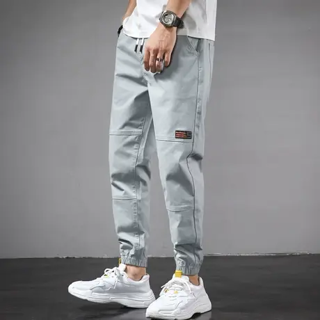 夏季薄款男士休闲裤宽松紧春季哈伦裤九分裤束脚裤青少年学生春天商品大图