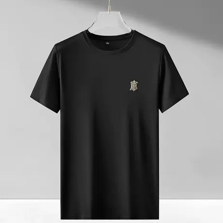 短袖T恤男夏装男款体恤半袖夏季打底衫男士百搭黑色休闲纯色上衣商品大图