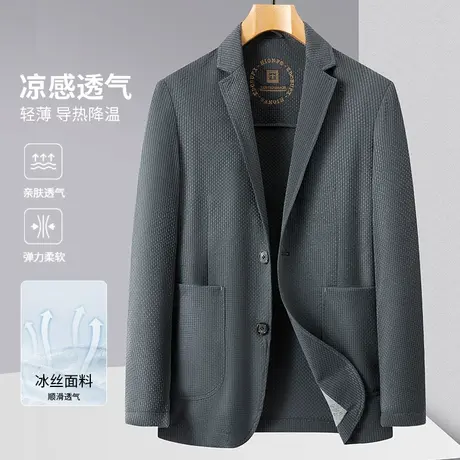 西装外套薄款冰丝男韩版休闲防晒小西服高级感潮流上衣痞帅单上衣商品大图