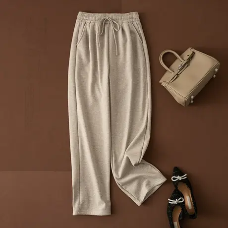 享永子【糯糯毛巾裤】 显高好裤 垂感显瘦加绒休闲直筒微收腿女裤图片