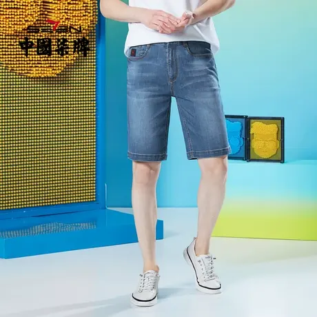【再生涤】柒牌男装清仓牛仔短裤夏季时尚舒适合体五分直筒裤图片