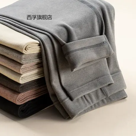 情侣秋冬新款保暖裤双面磨毛德绒修身打底秋裤商品大图