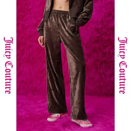 Juicy Couture橘滋秋季装女装年新款美拉德五分熟绣花休闲裤商品大图