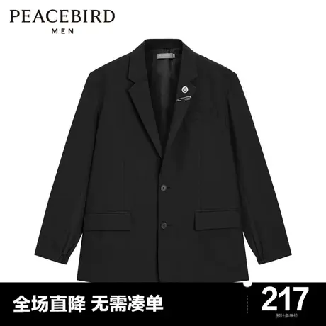 太平鸟男装奥莱 西服男黑色西装图片