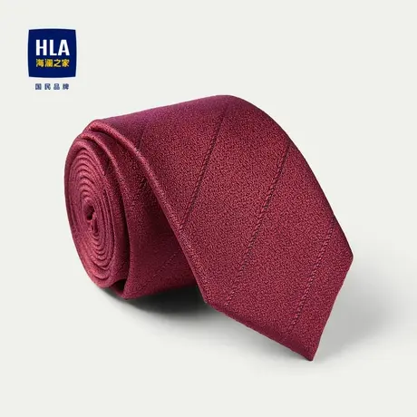 HLA/海澜之家含桑蚕丝领带2023新款箭头形光泽宴会款红色领带男商品大图