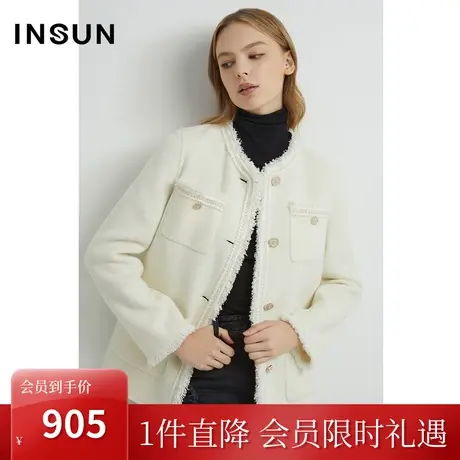 恩裳2022冬纯羊毛优雅气质一手长小香风双面呢短外套商品大图