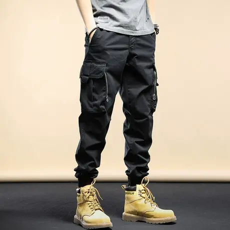 2022春夏款美式工装裤男潮牌ins潮流百搭男士休闲裤多口袋束脚裤商品大图