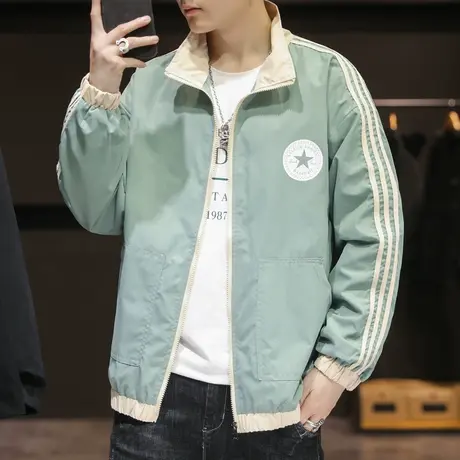 外套男春秋季2020新款韩版潮流宽松休闲连帽上衣秋冬工装男士夹克商品大图