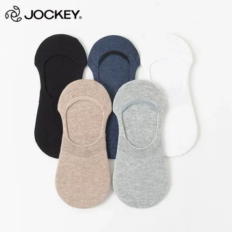 5双装Jockey居可衣男士隐形袜棉质运动吸汗船袜硅胶防脱浅口夏季图片