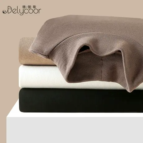 螺纹棉半高领打底衫女2023春季新款内搭别致上衣磨毛薄绒长袖T恤商品大图