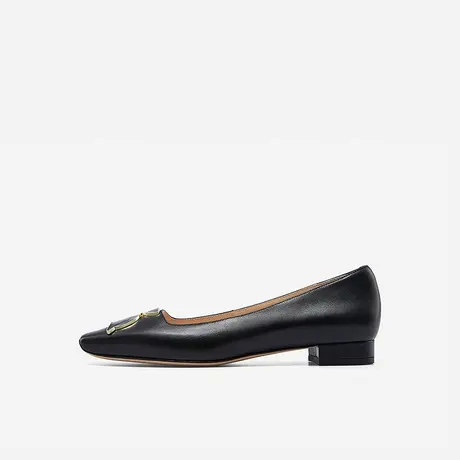【兔年限定】Nine West/玖熙低跟单鞋女2023春新款方头复古风女鞋图片