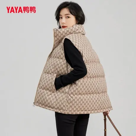 鸭鸭情侣轻薄羽绒马甲女2023年秋冬新品短款立领韩版休闲马夹Y图片