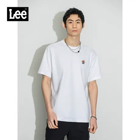 Lee商场同款22春夏新品舒适版罗纹圆领多色男短袖T恤LMT0016174DR图片