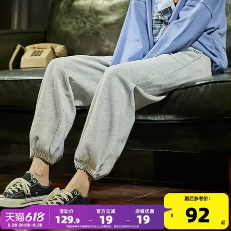 唐狮2025秋季新款运动裤女休闲裤宽松绣花束脚针织长裤显瘦裤子kz图片