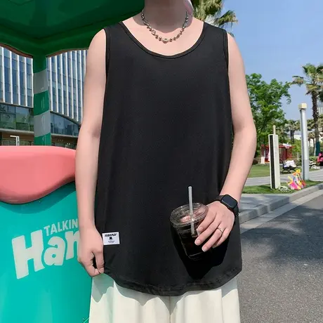 运动背心男夏季2025新款健身无袖T恤美式休闲ins大码透气坎肩上衣商品大图