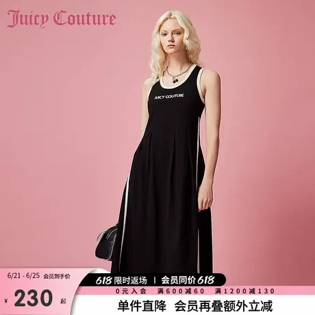 Juicy Couture橘滋春夏新款连衣裙无袖修身背心A摆刺绣撞色休闲女图片