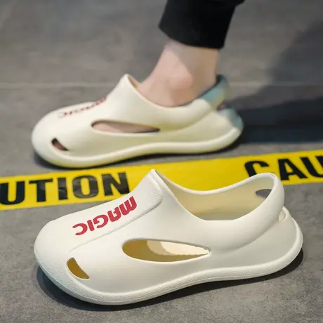 水鞋男款夏季外穿防滑耐磨低帮厨房雨鞋户外一脚蹬溯溪涉水雨凉鞋商品大图