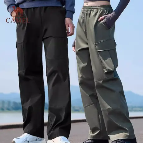骆驼女装工装裤男女2025秋季情侣款梭织长裤防泼水休闲户外登山裤商品大图