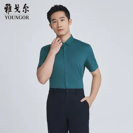 雅戈尔奥莱 商场同款男士短袖衬衫新款官方正品商务休闲短袖衬衫商品大图