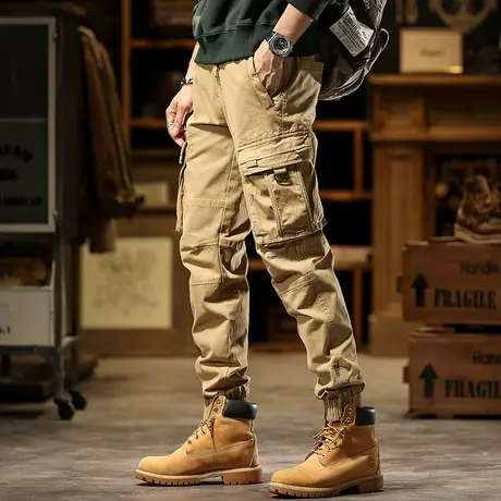 潮流舒适工装裤男户外纯色裤子男款工装裤时尚潮流耐磨休闲裤男款商品大图