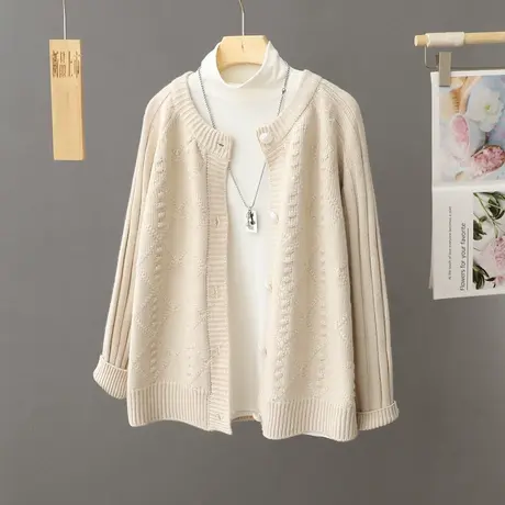 针织开衫外套女春秋宽松慵懒高级感2023年新款上衣早秋季复古毛衣商品大图