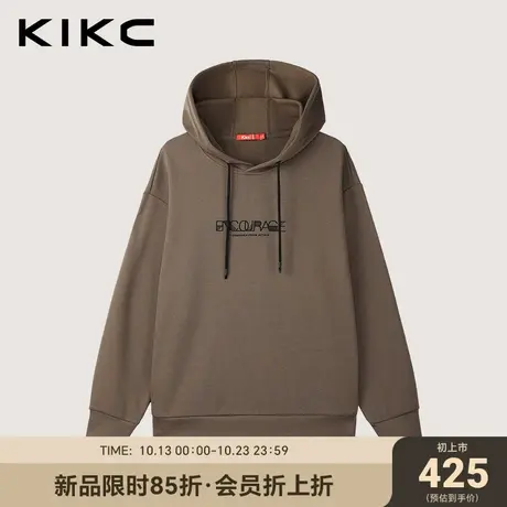 kikc卫衣男2023秋冬新款商场同款字母立体印花宽松潮流长袖帽衫图片