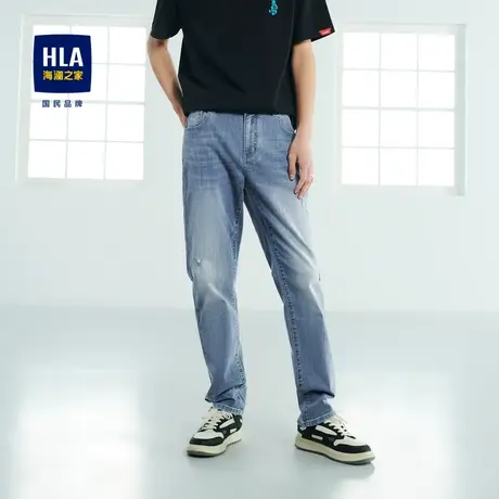 HLA/海澜之家AGAHO艺术家联名系列牛仔裤23春直筒长裤男商品大图