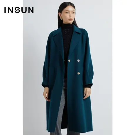 INSUN恩裳线上专选冬季腰带收腰毛呢外套商品大图