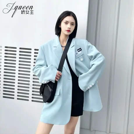 西装外套女2024秋季新款韩版宽松廓形oversize网红宽肩炸街小西服商品大图