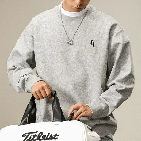 时尚潮流百搭青少年卫衣简约长袖圆领卫衣韩版秋季男装休闲卫衣图片