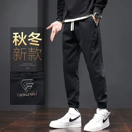 秋冬款工装裤男士束脚宽松哈伦休闲长裤子男裤春季冬季春秋款潮牌商品大图