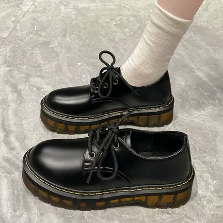 鞋子女2023新款爆款小皮鞋女英伦风马丁靴显脚小高级感百搭jk单鞋商品大图