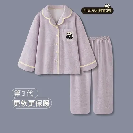 睡衣女秋冬款2024新款情侣暖绒熊猫套装高级感冬季男士款家居服套商品大图