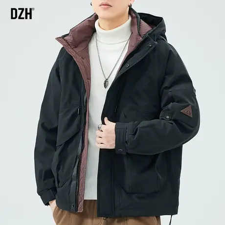 男士工装连帽棉服男款冬季加厚2023年新款棉衣外套冲锋衣棉袄冬装商品大图