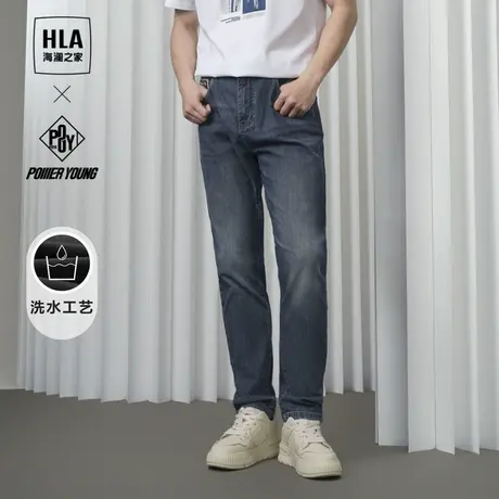 HLA/海澜之家POWER YOUNG系列牛仔九分裤24春夏新贴布装饰裤子男商品大图