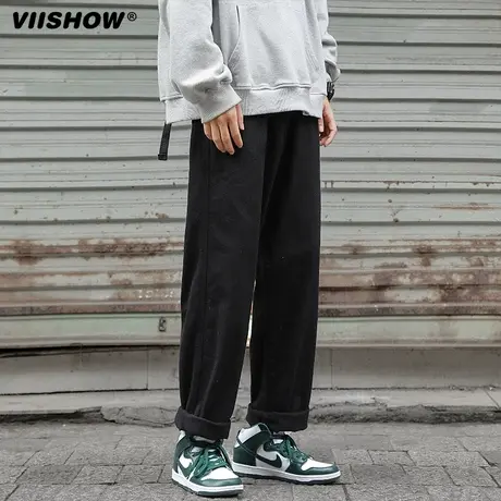 VIISHOW军绿色工装裤男春季新款复古宽松直筒休闲裤子潮牌哈伦裤商品大图