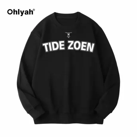 Ohlyah新款美式潮牌圆领套头cec卫衣男女款潮流百搭大码长袖外套商品大图