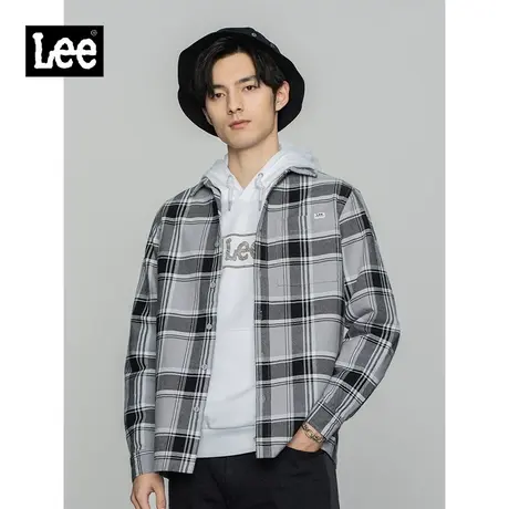 Lee商场同款22春季新品舒适灰色格纹男长袖衬衫LMT0015846VX-97U图片