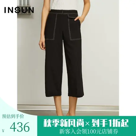 恩裳商场同款夏季经典时尚明线七分休闲裤女显瘦百搭商品大图