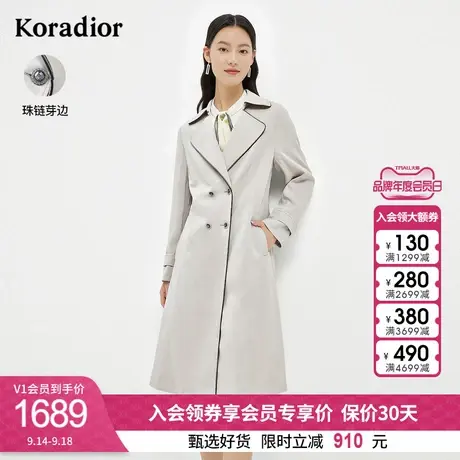 珂莱蒂尔气质风衣双排扣气质法式时尚洋气外套女士2023年秋季新款图片