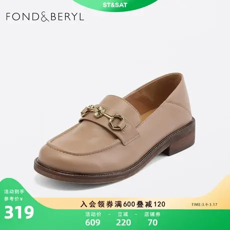 菲伯丽尔英伦风乐福鞋春秋新款复古金属扣小皮鞋女FB31111052图片